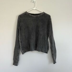 Washed Black Knit Sweater